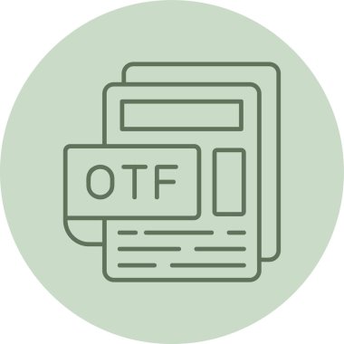 OTF Dosya Yeşil Çember. Web Kullanımı için Vektör İllüstrasyonu