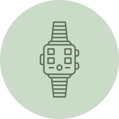 Smartwatch Yeşil Çember. Web Kullanımı için Vektör İllüstrasyonu