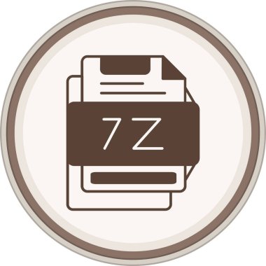 7Z Glyph kahverengi daire. Web Kullanımı için Vektör İllüstrasyonu