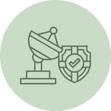 Satellite Dish green Circle. Vector Illustration For Web Use