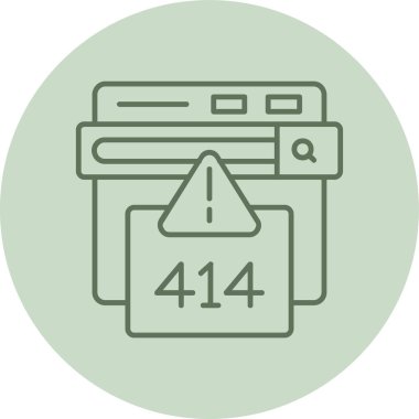 414 Hata Yeşil Çember. Web Kullanımı için Vektör İllüstrasyonu