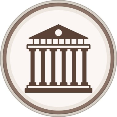 Bank Glyph kahverengi daire. Web Kullanımı için Vektör İllüstrasyonu