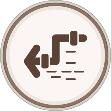 Zigzag Arrow Glyph kahverengi daire. Web Kullanımı için Vektör İllüstrasyonu