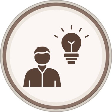 Danışman Glyph kahverengi daire. Web Kullanımı için Vektör İllüstrasyonu