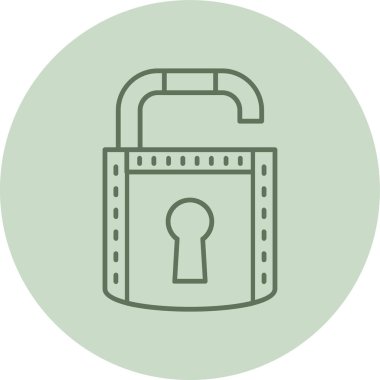 Unlock green Circle. Vector Illustration For Web Use