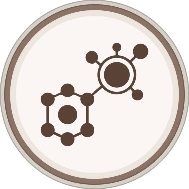 Molecule Glyph brown circle. Vector Illustration For Web Use