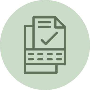 Assept Belgesi Yeşil Çember. Web Kullanımı için Vektör İllüstrasyonu