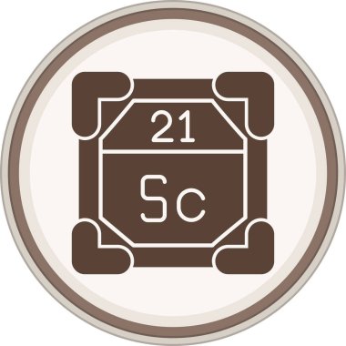 Scandium Glyph kahverengi çember. Web Kullanımı için Vektör İllüstrasyonu
