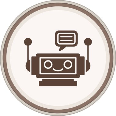 Bot Glyph brown circle. Vector Illustration For Web Use