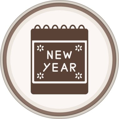 Takvim Glyph kahverengi çember. Web Kullanımı için Vektör İllüstrasyonu