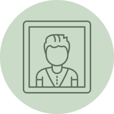 Avatar Yeşil Çember profili. Web Kullanımı için Vektör İllüstrasyonu