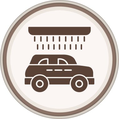 Araba Yıkama Kahverengi Çember. Web Kullanımı için Vektör İllüstrasyonu