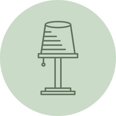 Masa lambası yeşil daire. Web Kullanımı için Vektör İllüstrasyonu