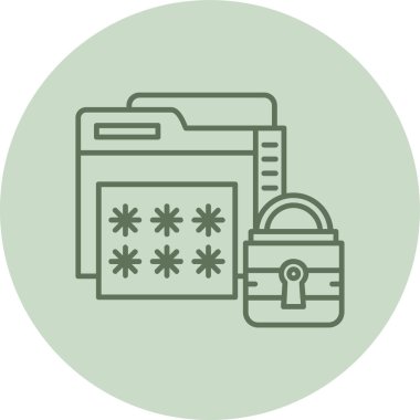 Dizin Parolası Yeşil Çember. Web Kullanımı için Vektör İllüstrasyonu