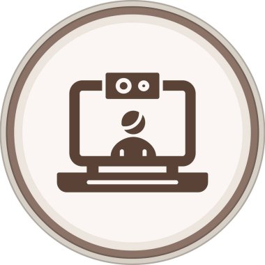 Video adı Glyph Brown Circle. Web Kullanımı için Vektör İllüstrasyonu