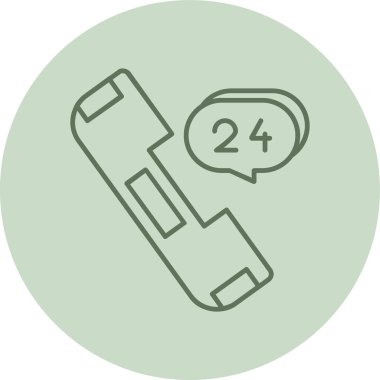 24 Hours green Circle. Vector Illustration For Web Use