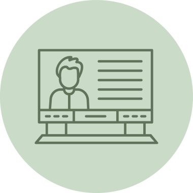 Profile green Circle. Vector Illustration For Web Use