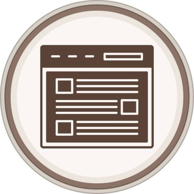 Tarayıcı Glyph kahverengi daire. Web Kullanımı için Vektör İllüstrasyonu