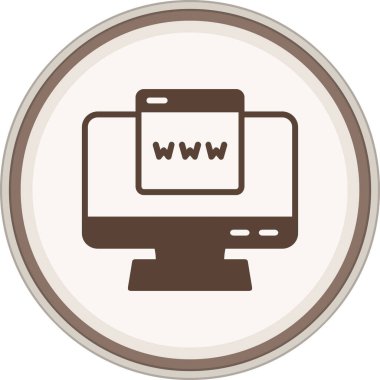 Tarayıcı Glyph kahverengi daire. Web Kullanımı için Vektör İllüstrasyonu