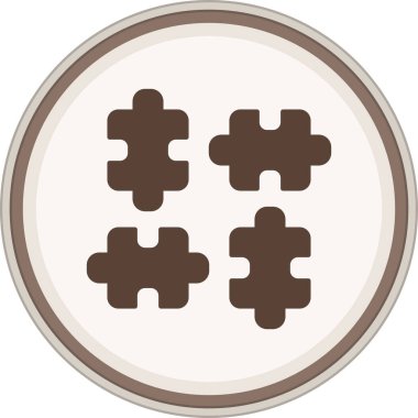 Bulmaca kabartmalı kahverengi daire. Web Kullanımı için Vektör İllüstrasyonu