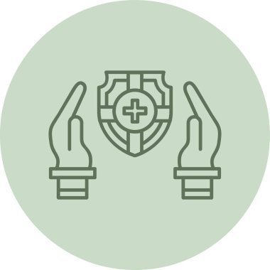 Medical Insurance green Circle. Vector Illustration For Web Use