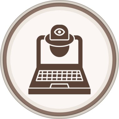 Casus yazılım Glyph kahverengi daire. Web Kullanımı için Vektör İllüstrasyonu