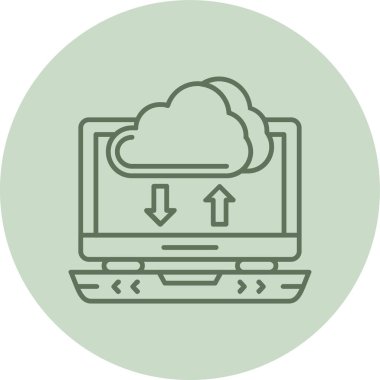 Cloud Storage green Circle. Vector Illustration For Web Use