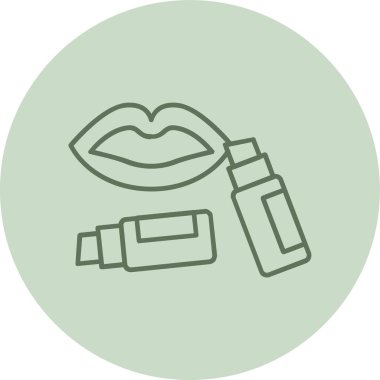 Dudak kremi yeşil halka. Web Kullanımı için Vektör İllüstrasyonu