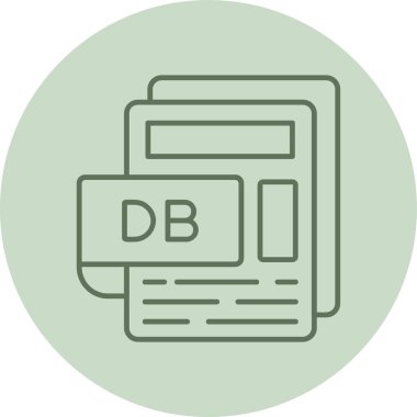 D.B. Dosya Yeşil Çember. Web Kullanımı için Vektör İllüstrasyonu
