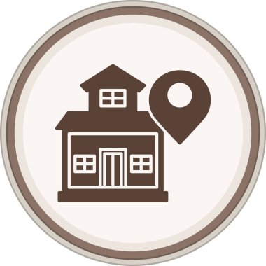 Ev Glyph kahverengi çember. Web Kullanımı için Vektör İllüstrasyonu