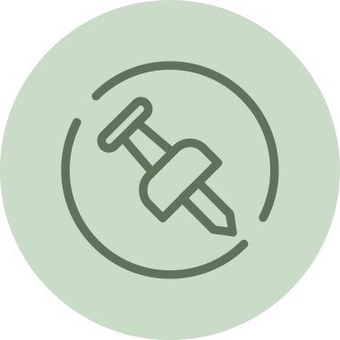 Thumbtack green Circle. Vector Illustration For Web Use