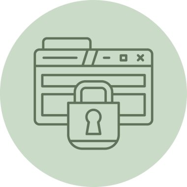 Browser green Circle. Vector Illustration For Web Use