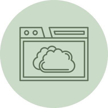 Browser green Circle. Vector Illustration For Web Use