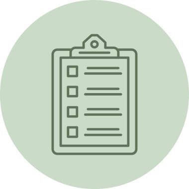 Yeşil Çember Listesi. Web Kullanımı için Vektör İllüstrasyonu