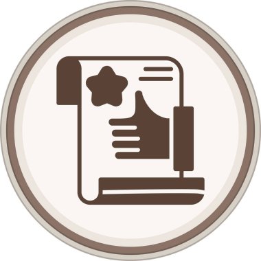 Contract Glyph brown circle. Vector Illustration For Web Use