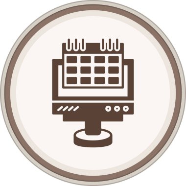 Calendar Glyph brown circle. Vector Illustration For Web Use