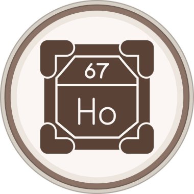 Holmium Glyph kahverengi daire. Web Kullanımı için Vektör İllüstrasyonu