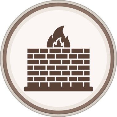 Firewall Glyph kahverengi çember. Web Kullanımı için Vektör İllüstrasyonu