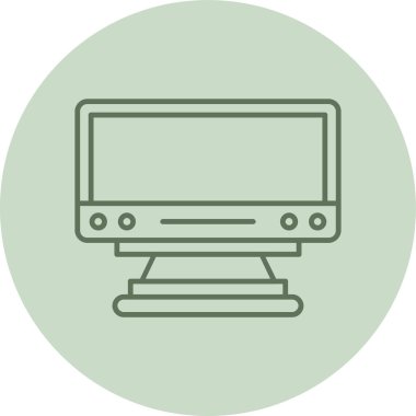 Bilgisayar Yeşil Çember. Web Kullanımı için Vektör İllüstrasyonu