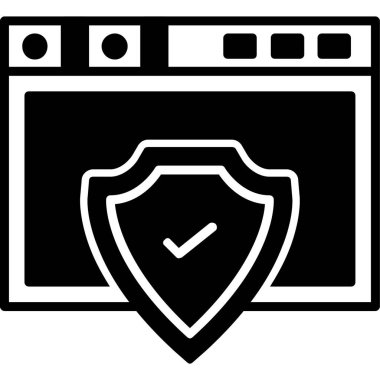 Güvenlik sembolü kahverengi daire. Web Kullanımı için Vektör İllüstrasyonu