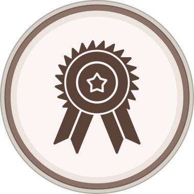 Glyph kahverengi çember ödülü. Web Kullanımı için Vektör İllüstrasyonu