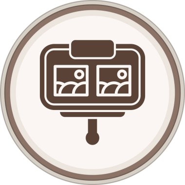 Sunum Glyph kahverengi daire. Web Kullanımı için Vektör İllüstrasyonu