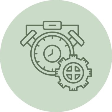 Zaman Yönetimi Yeşil Çember. Web Kullanımı için Vektör İllüstrasyonu