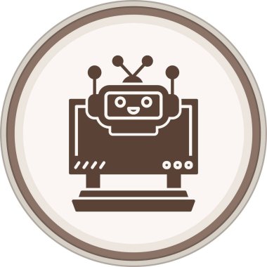 Bot Glyph kahverengi daire. Web Kullanımı için Vektör İllüstrasyonu