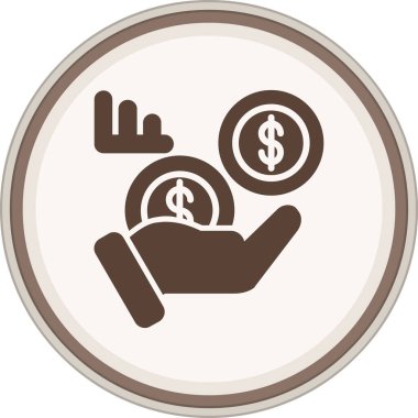 Cashback Glyph brown circle. Vector Illustration For Web Use