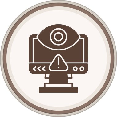Monitored Glyph brown circle. Vector Illustration For Web Use