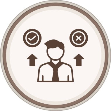 Karar Glyph 'i kahverengi çember yapmak. Web Kullanımı için Vektör İllüstrasyonu