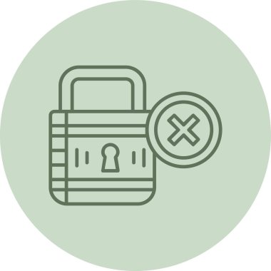 Asma kilit yeşil daire. Web Kullanımı için Vektör İllüstrasyonu