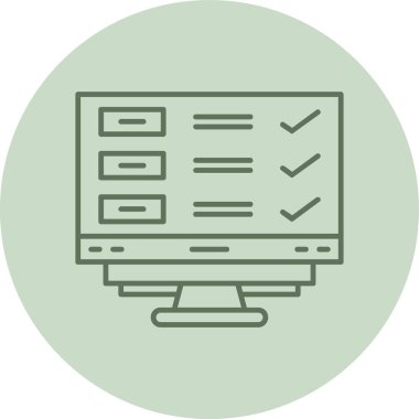 Çevrimiçi Gözlem Yeşil Çemberi. Web Kullanımı için Vektör İllüstrasyonu