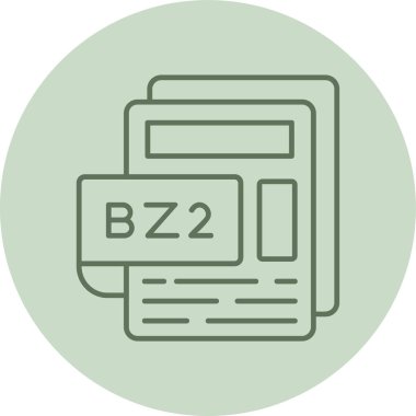 BZ2 Dosya Yeşil Çember. Web Kullanımı için Vektör İllüstrasyonu